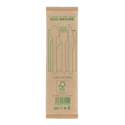 SET DE TALHERES de MADEIRA 4 PCS "COMPLEC"