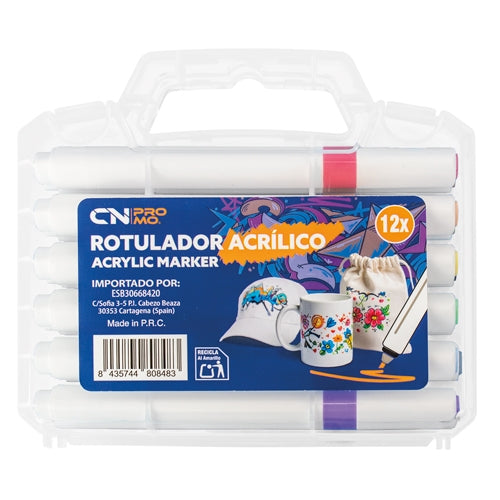 SET DE 12 MARCADORES EM ACRÍLICO "KOLORIN"