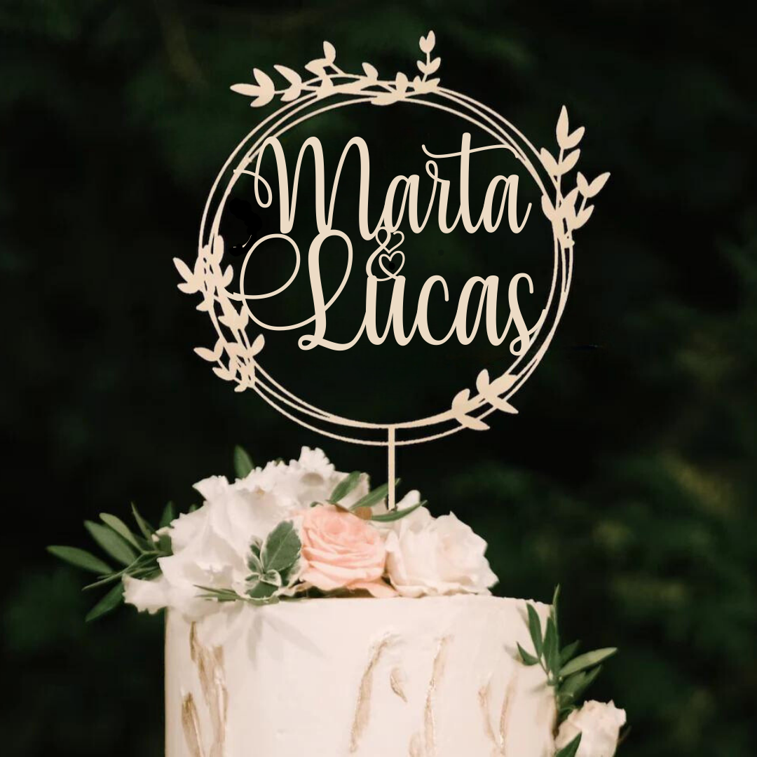 topo de bolo para casamento personalizado com nomes