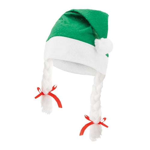GORRO DE NATAL COM TRANÇAS