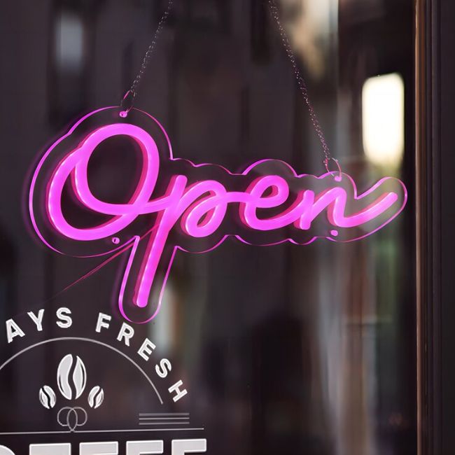 Letreiro Neon Led "Open"