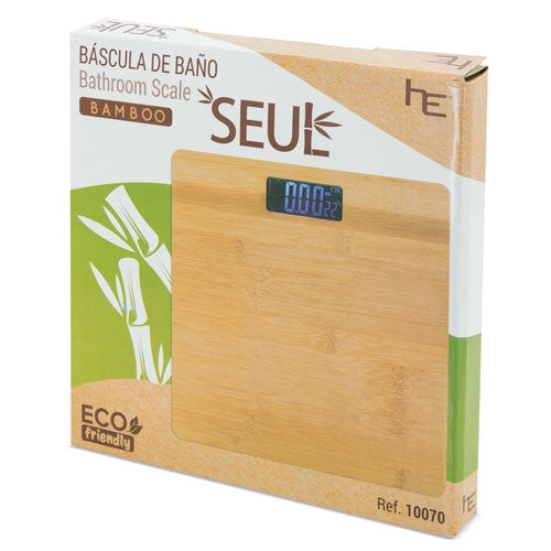 BALANÇA DE BANHO COM TEMPERATURA DE BAMBU
