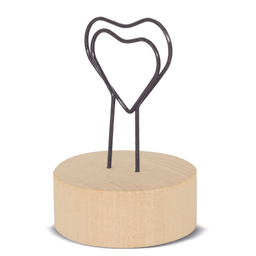 MEMO CLIP COM BASE DE MADEIRA "LOVE U"