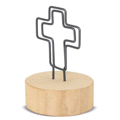 MEMO CLIP COM BASE DE MADEIRA "CRUCI"