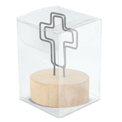 MEMO CLIP COM BASE DE MADEIRA "CRUCI"