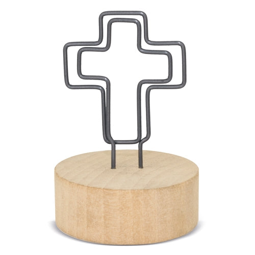 MEMO CLIP COM BASE DE MADEIRA "CRUCI"