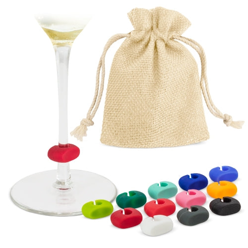 SET DE 12 MARCADORES DE SILICONE PARA TAÇAS "SAZUL"