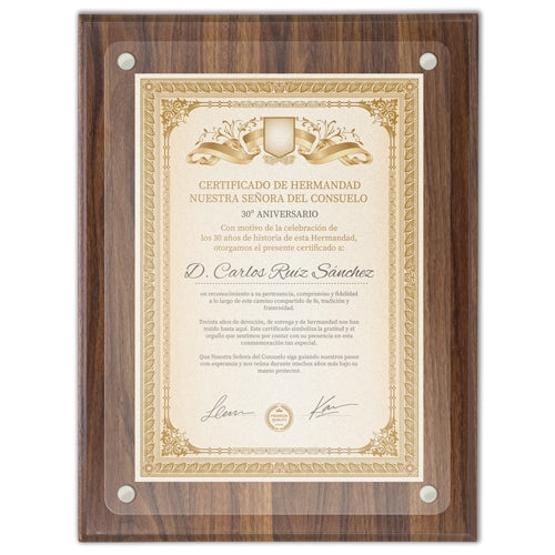Moldura de madeira diploma A4 "EXCELENCIA"