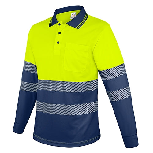 POLO DE MANGA COMPRIDA COM BOLSO E FAIXAS REFLETIVAS “QVO”