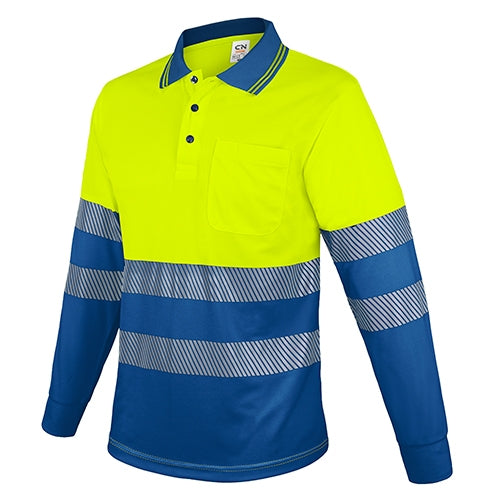 Polo de manga comprida com bolso e faixas refletoras “QVO”