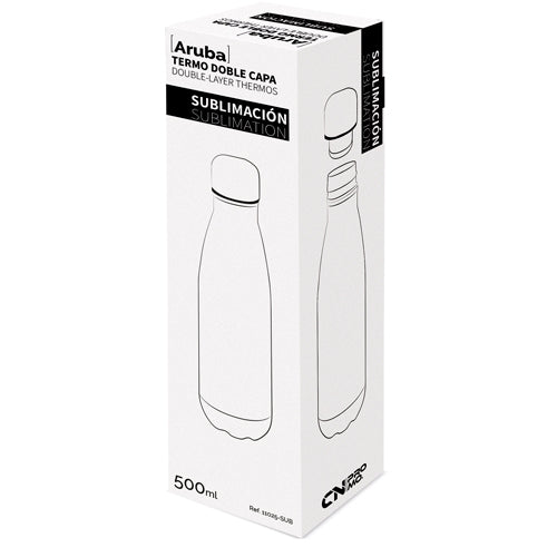 GARRAFA TÉRMICA DE DUPLA PAREDE PARA SUBLIMAÇÃO 500ML "ARUBA"