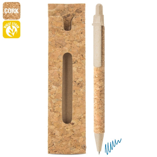 CANETA CORTIÇA/FIBRA DE TRIGO COM FUNDA CORTIÇA