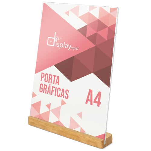 PORTA-GRÁFICOS A4 BASE MADEIRA "IZOR"