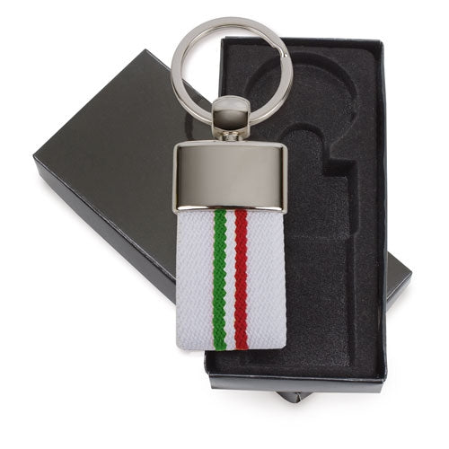 PORTA-CHAVES CINTO BANDEIRA ITALIA BRANCO "DEREX"