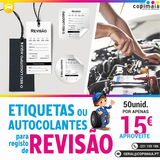 50 Etiquetas / Pendurantes Auto