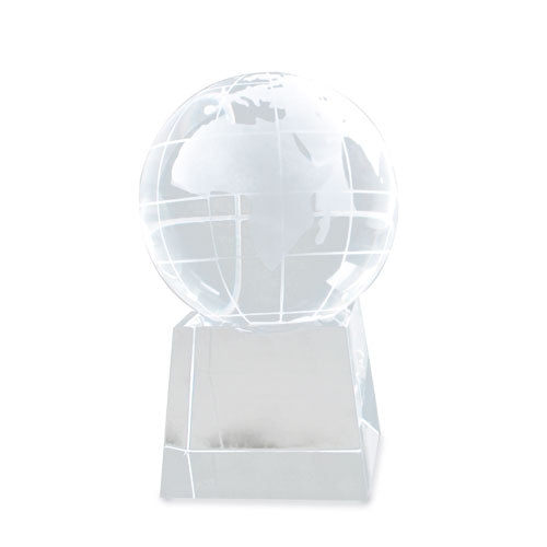 TROFEU VIDRO BOLA MUNDO MEDIANA "TERRA"